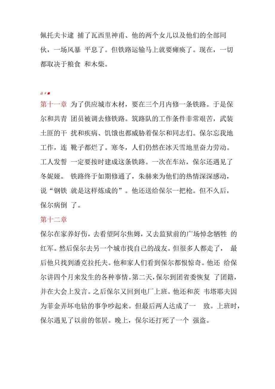 《钢铁是怎样炼成的》主要内容和问题_第5页