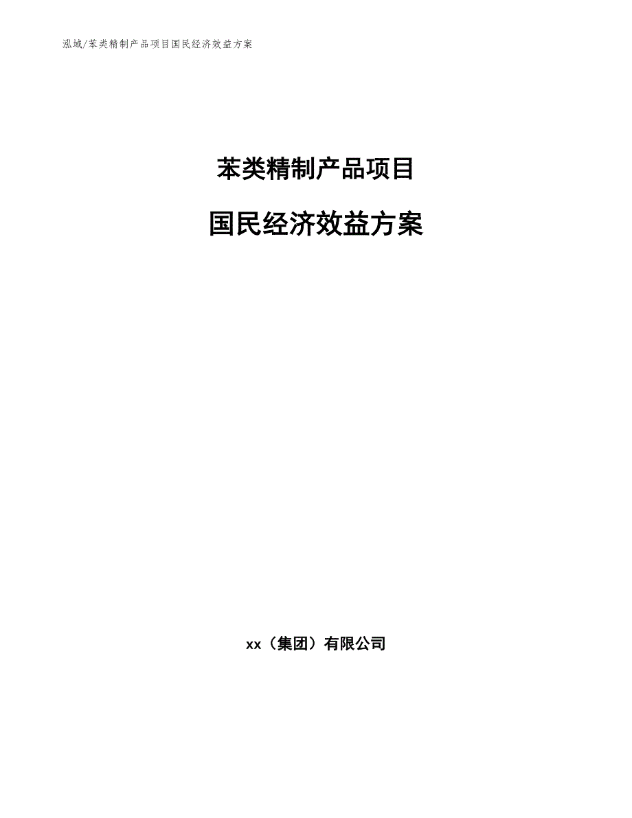 苯类精制产品项目国民经济效益方案_范文_第1页