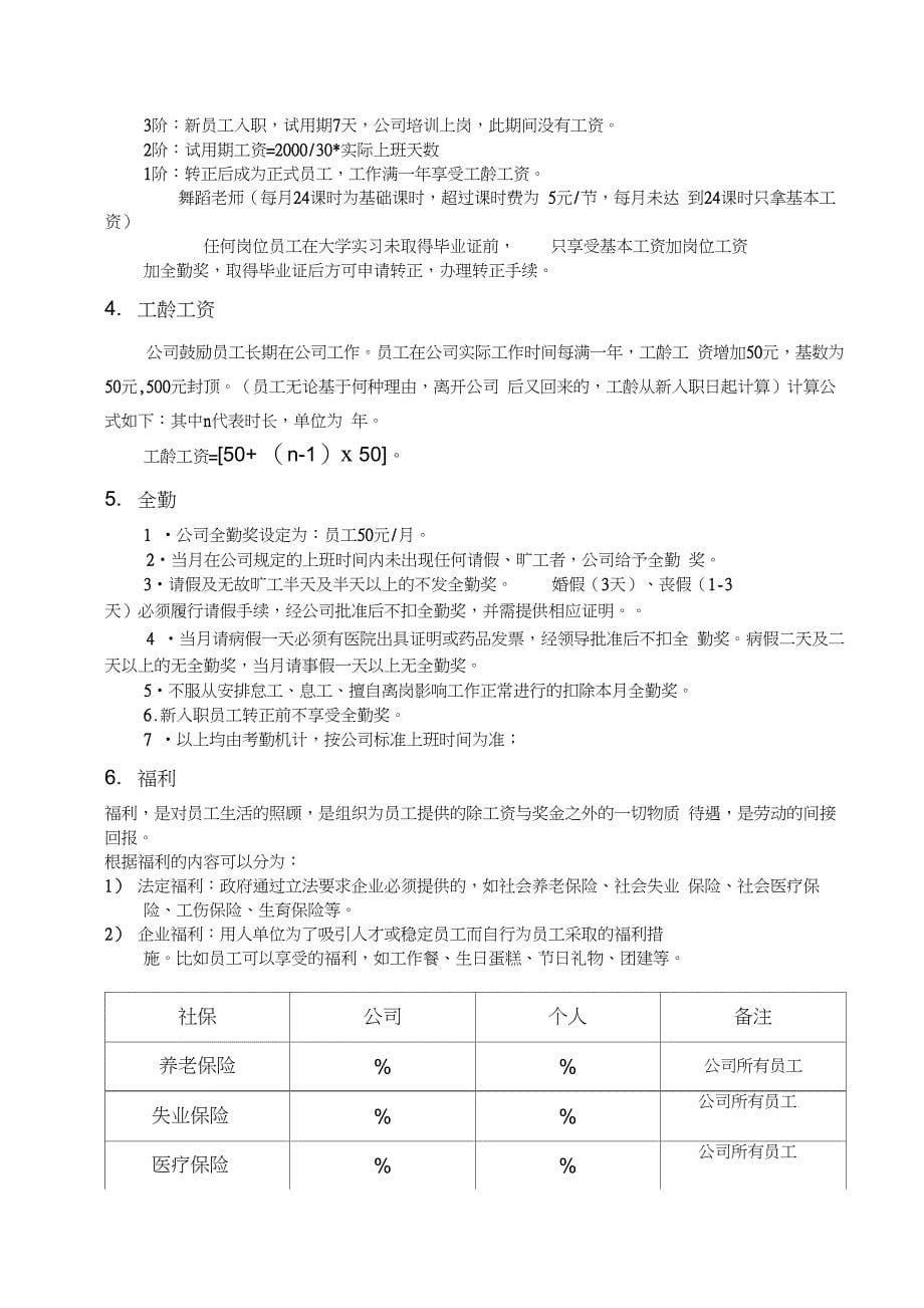 小规模文化传媒公司薪酬管理制度_第5页