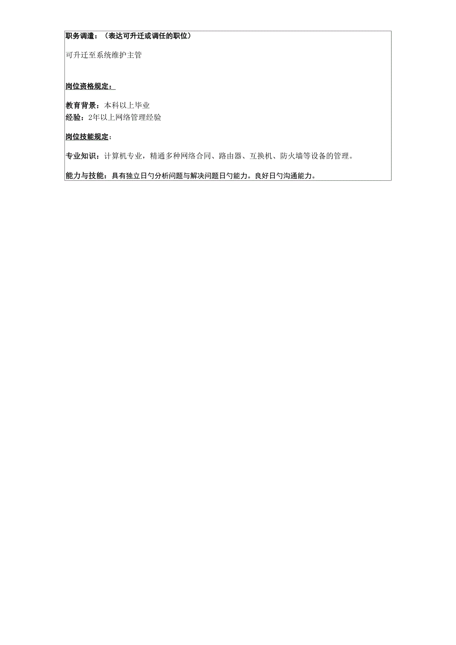 理想科学公司网络管理岗位专项说明书_第2页