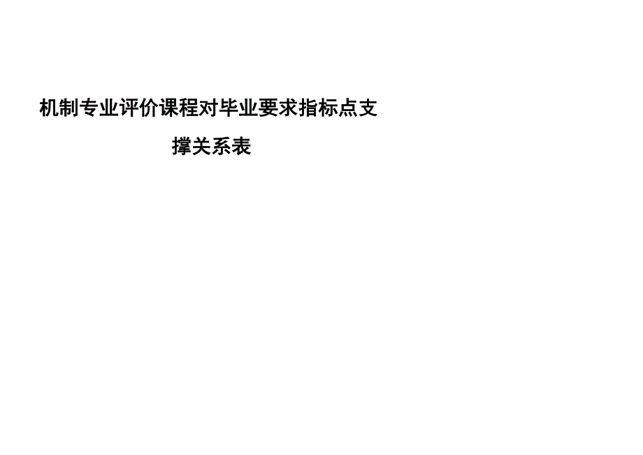 机制专业评价课程对毕业要求指标点支撑关系表_第1页