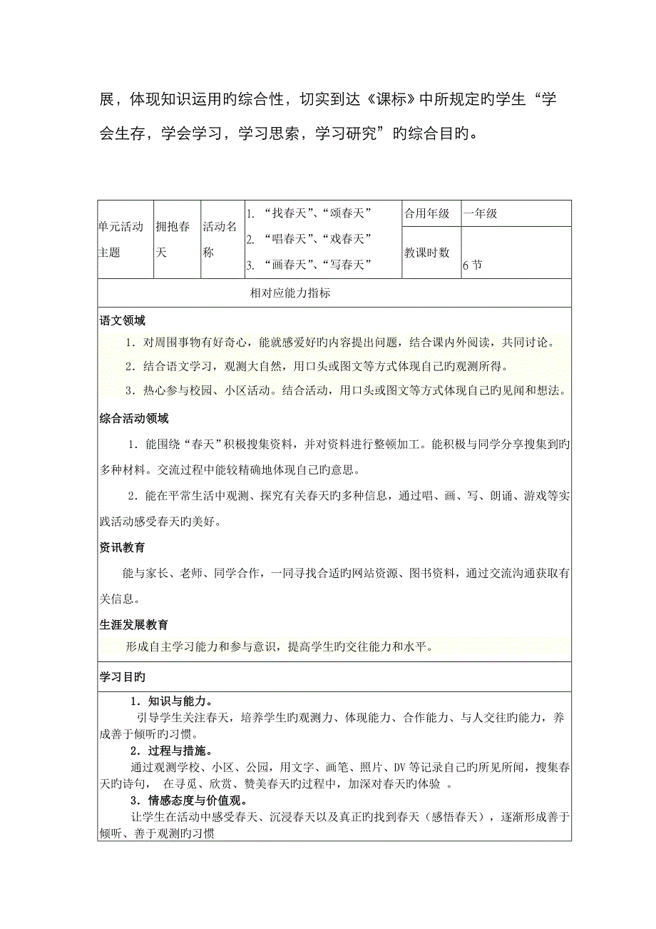 综合性主题活动之拥抱春天(一年级)_第2页