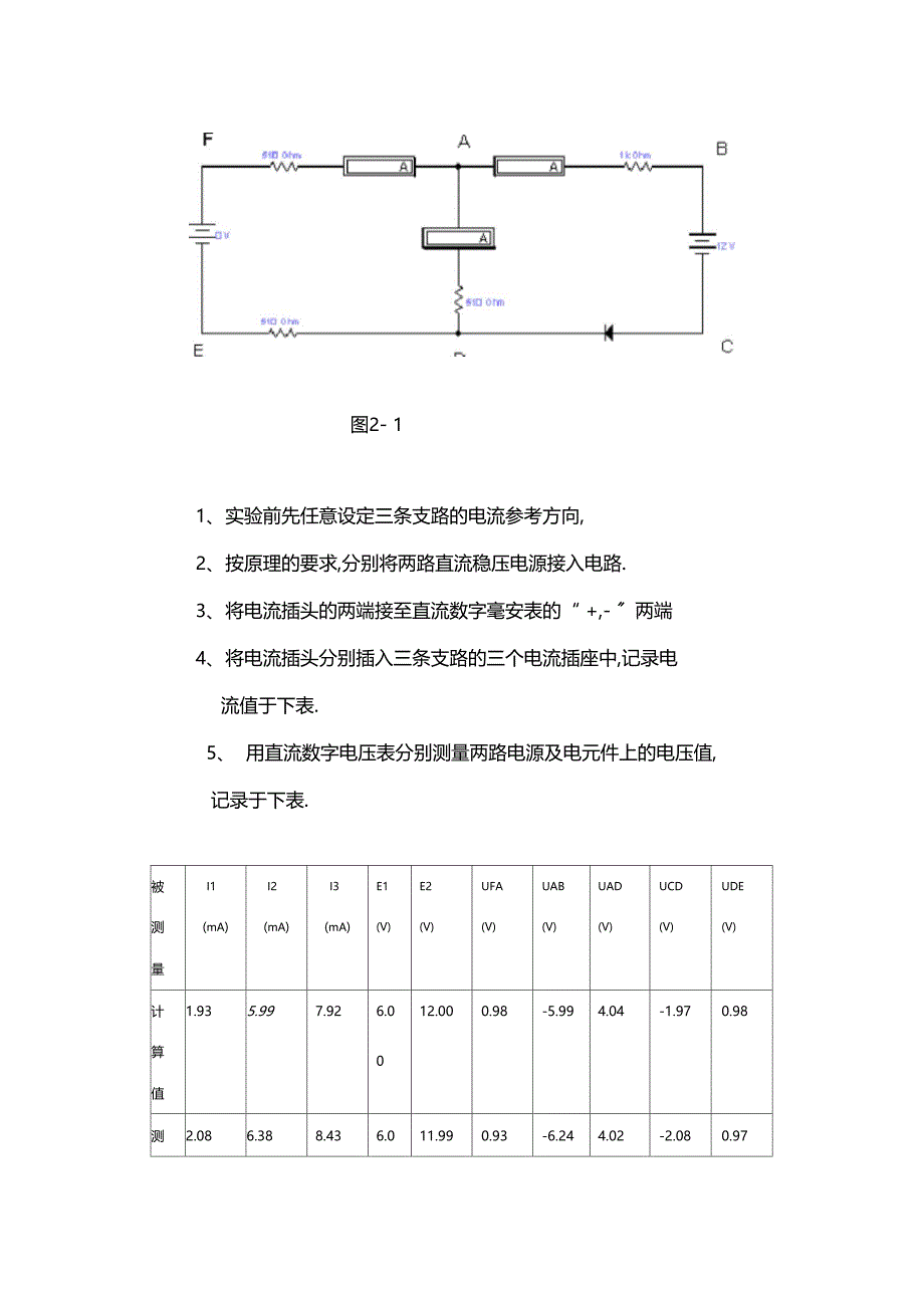 基尔霍夫定理的验证试验报告_第2页