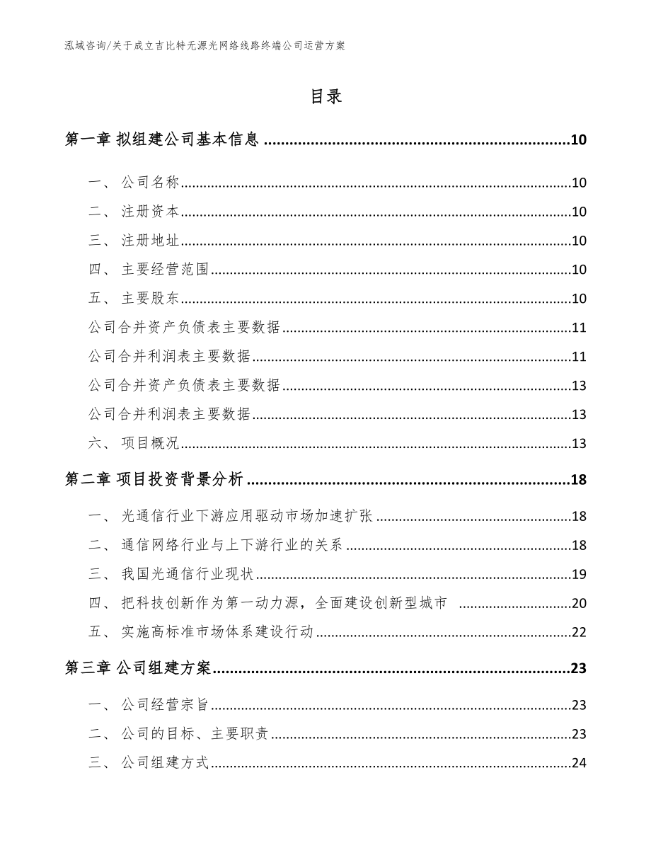 关于成立吉比特无源光网络线路终端公司运营方案_第2页