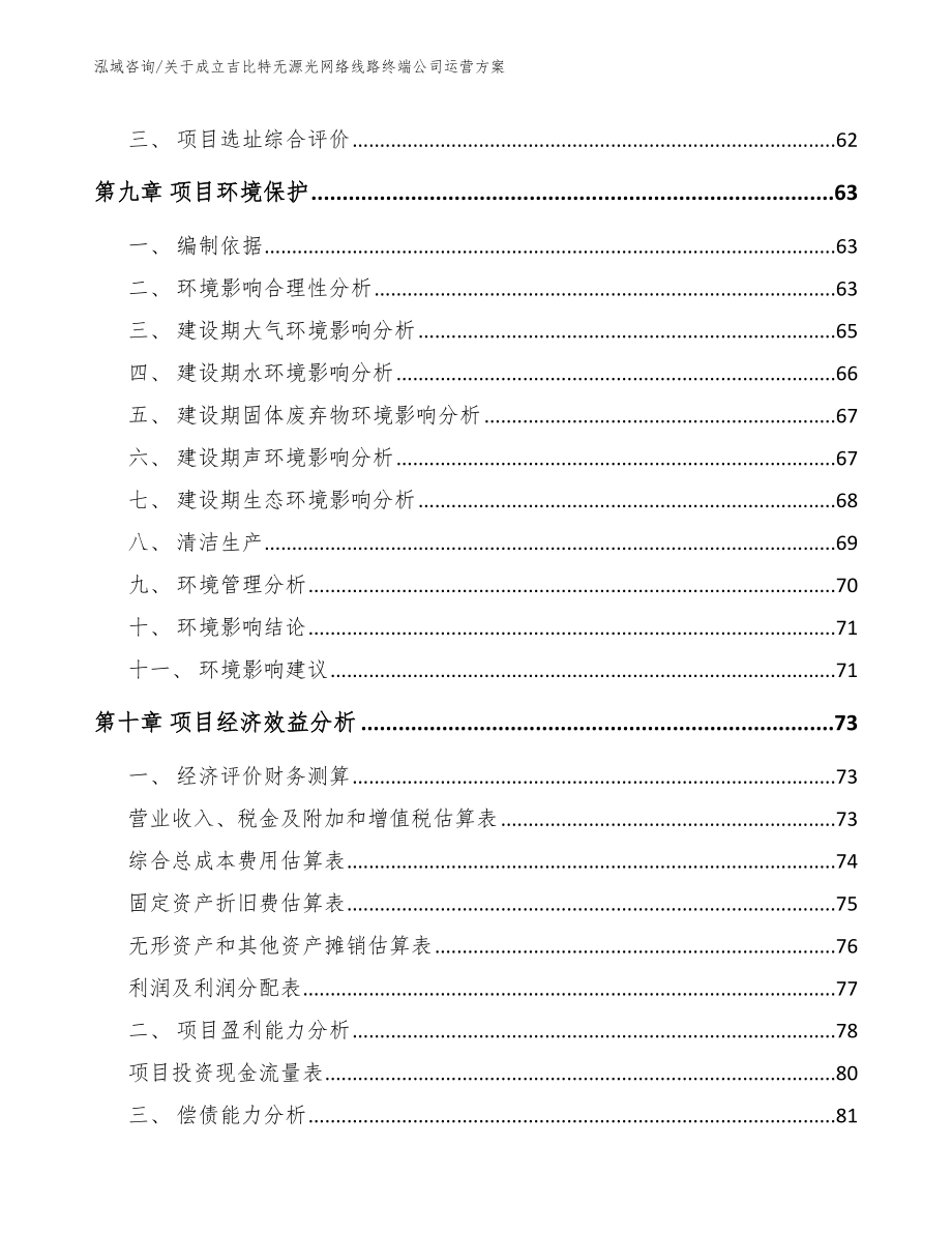 关于成立吉比特无源光网络线路终端公司运营方案_第4页