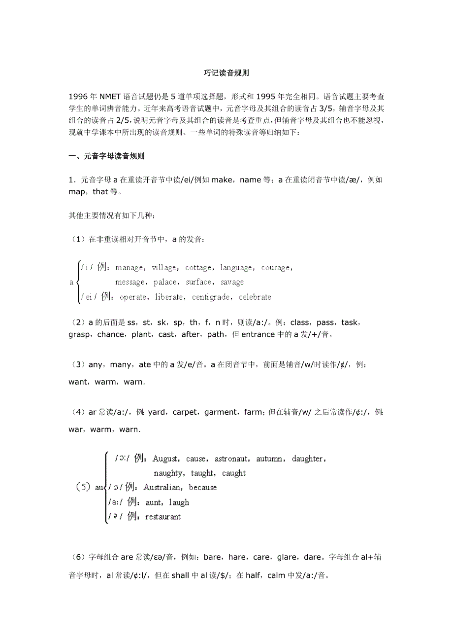 巧记读音规则_第1页