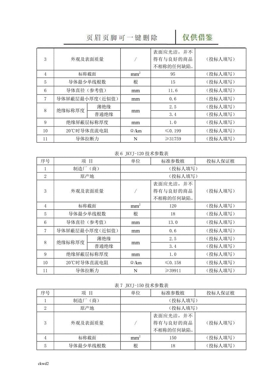 最全10kV架空绝缘导线技术参数表[互联网+]_第5页