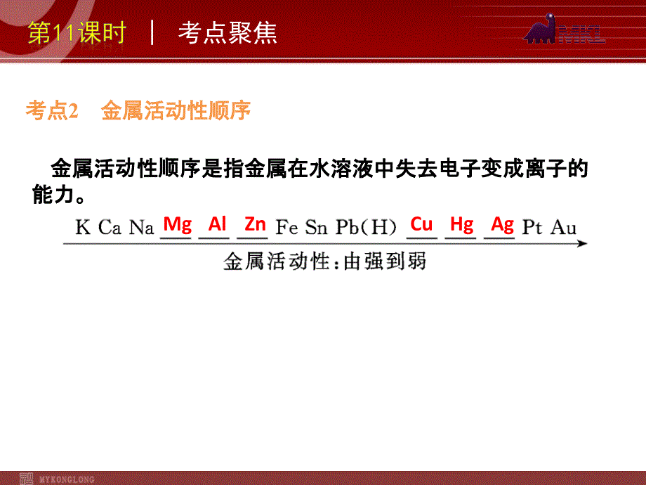 2012版中考一轮复习化学精品课件（含2011中考真题）第11课时金属和金属材料（33)_第4页