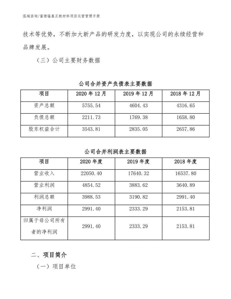 富锂锰基正极材料项目运营管理手册_第4页