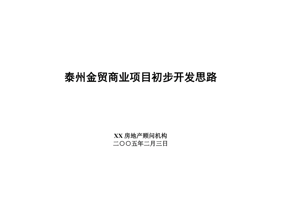 泰州金贸商业项目初步开发思路_第1页