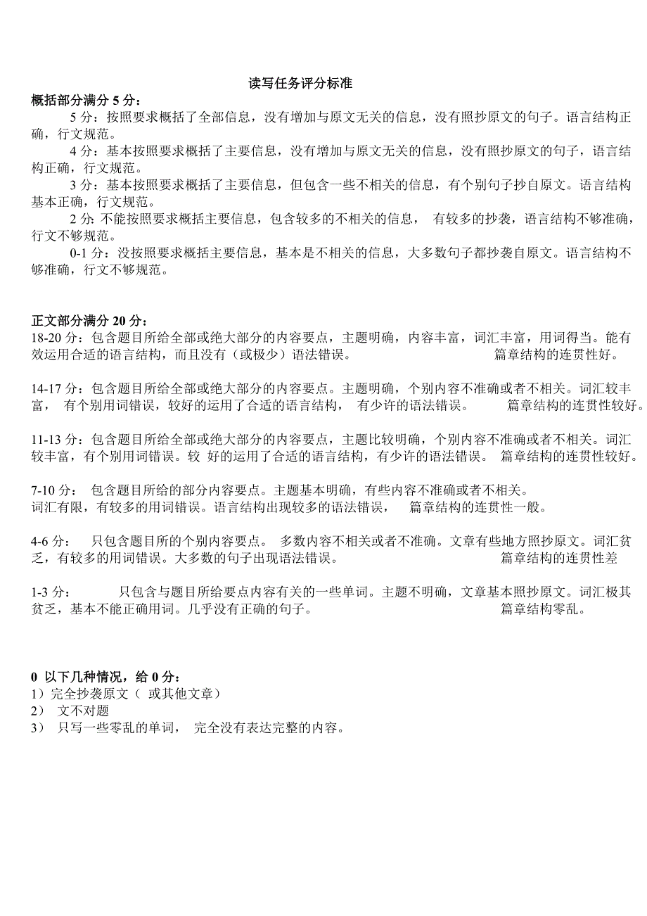 09年高考作文评分标准_第1页