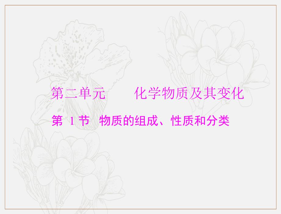高考化学一轮复习课件：模块1 第二单元 第1节 物质的组成、性质和分类_第1页