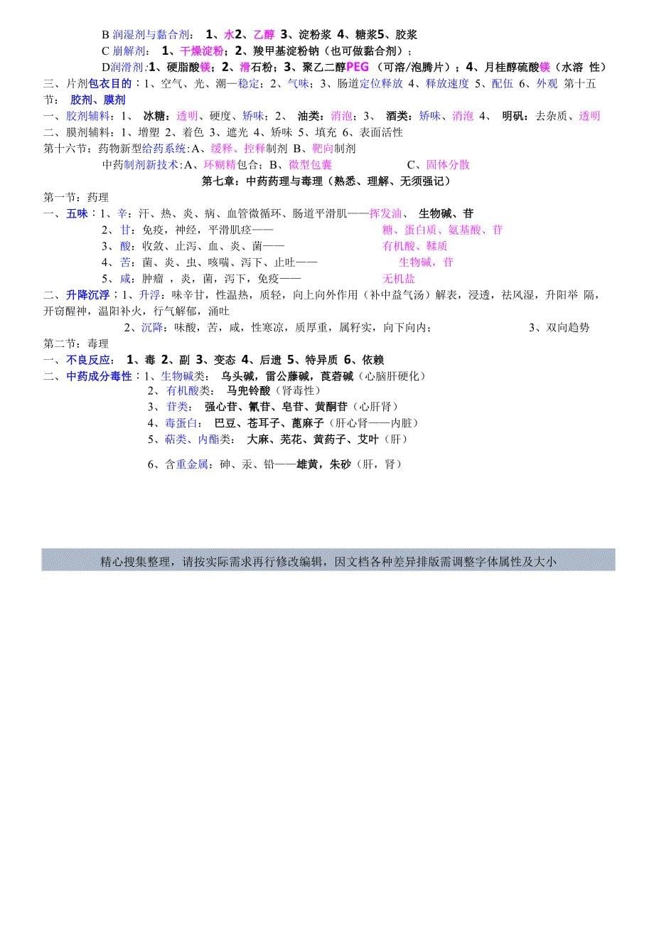 执业中药师考点总结中药一_第5页