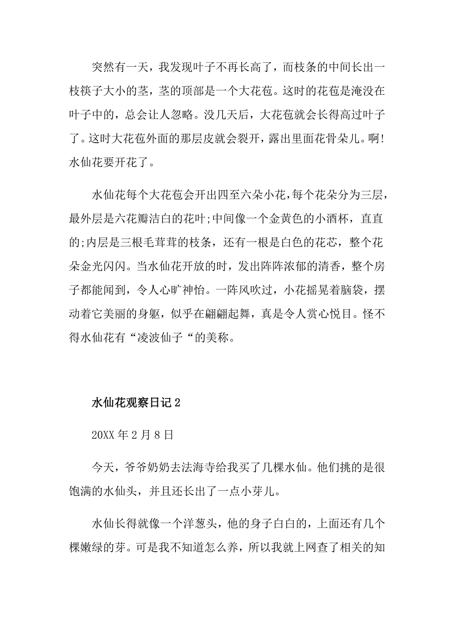 水仙花观察日记500字_第2页