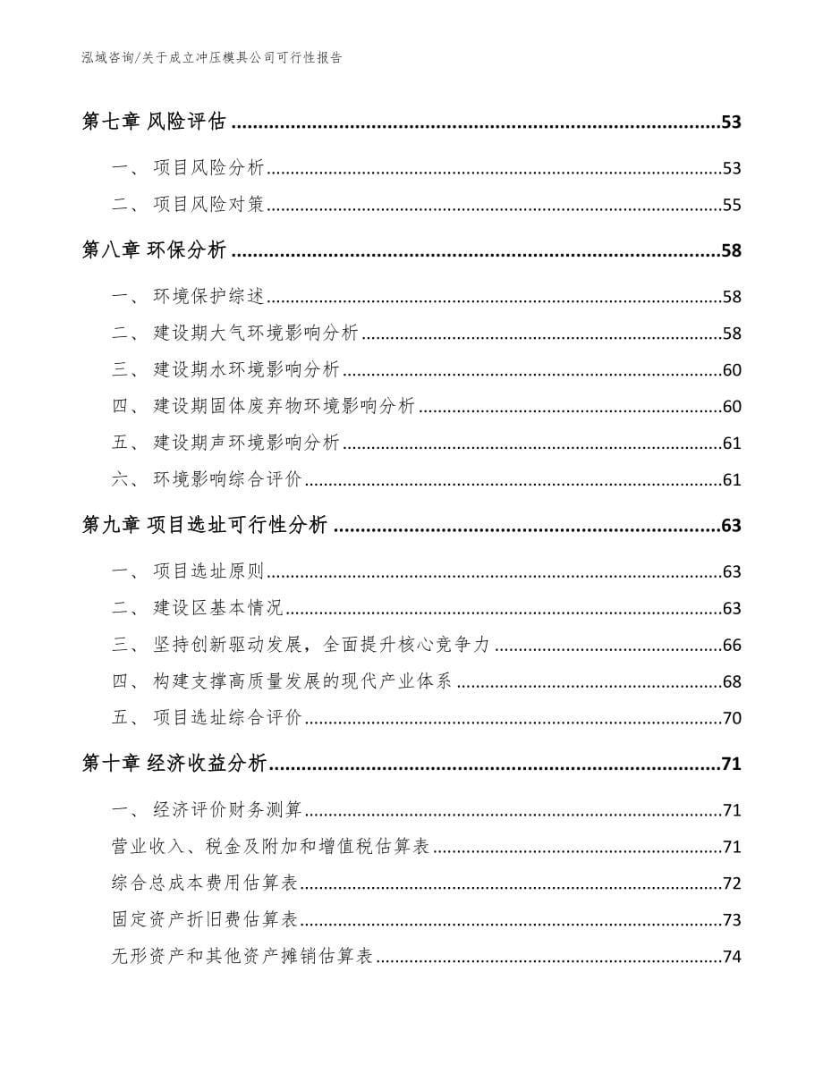 关于成立冲压模具公司可行性报告模板参考_第5页