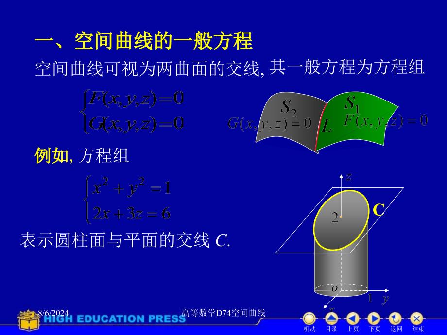 高等数学D74空间曲线课件_第2页