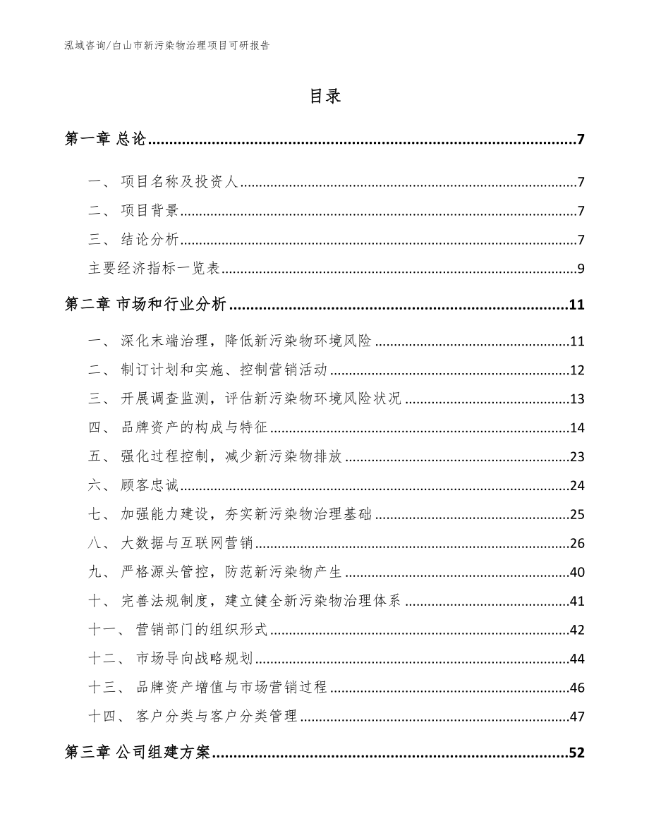 白山市新污染物治理项目可研报告_范文模板_第2页