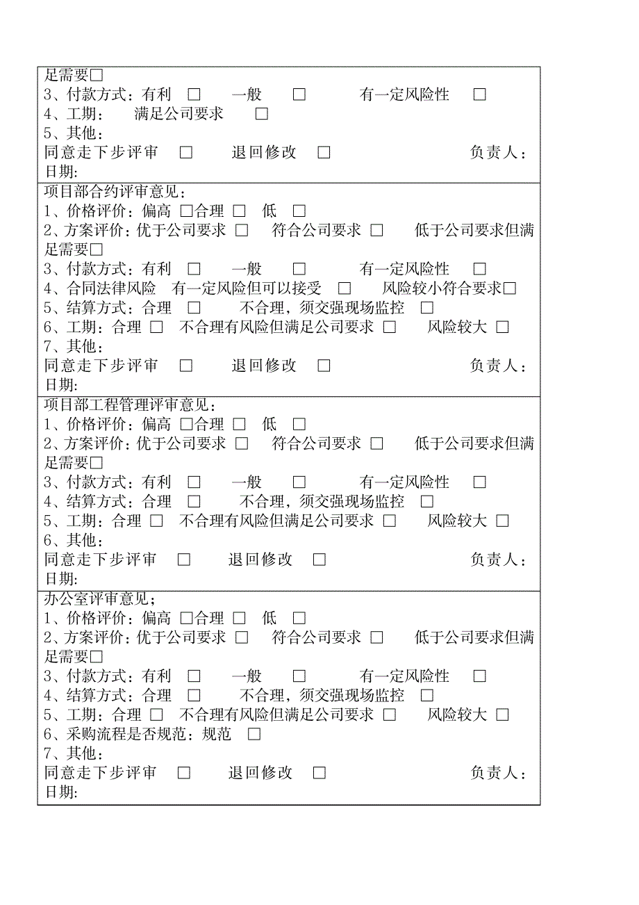 工程项目类合同评审表模版_第3页