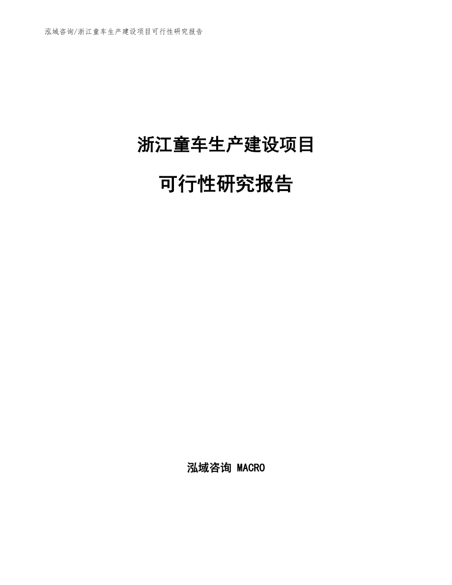 浙江童车生产建设项目可行性研究报告_第1页