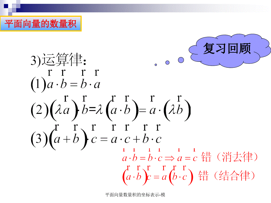 平面向量数量积的坐标表示模课件_第4页