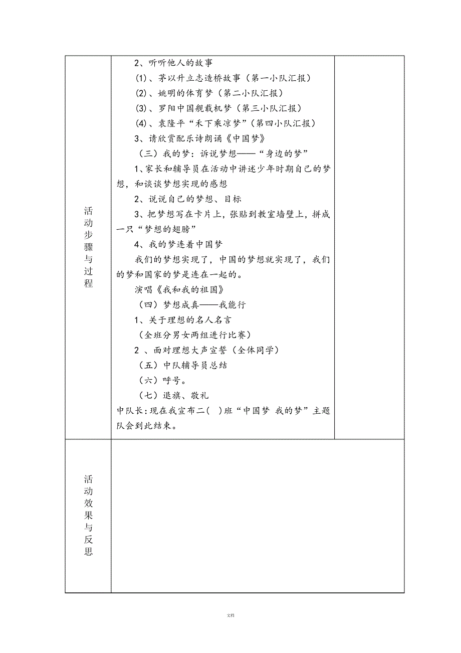 中国梦-我的梦-中队主题活动方案_第2页