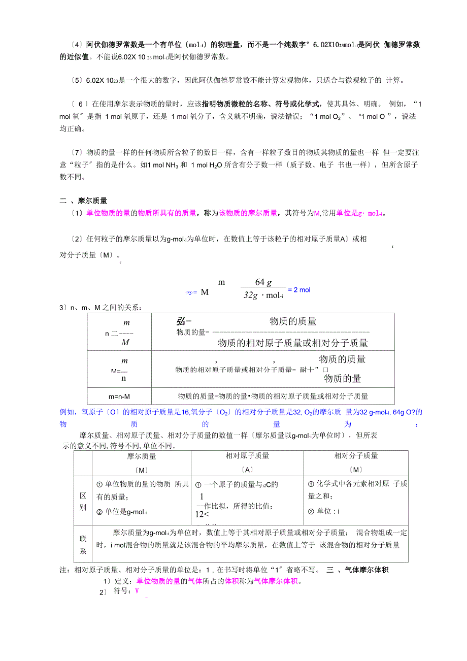 物质的量—考点整理_第2页