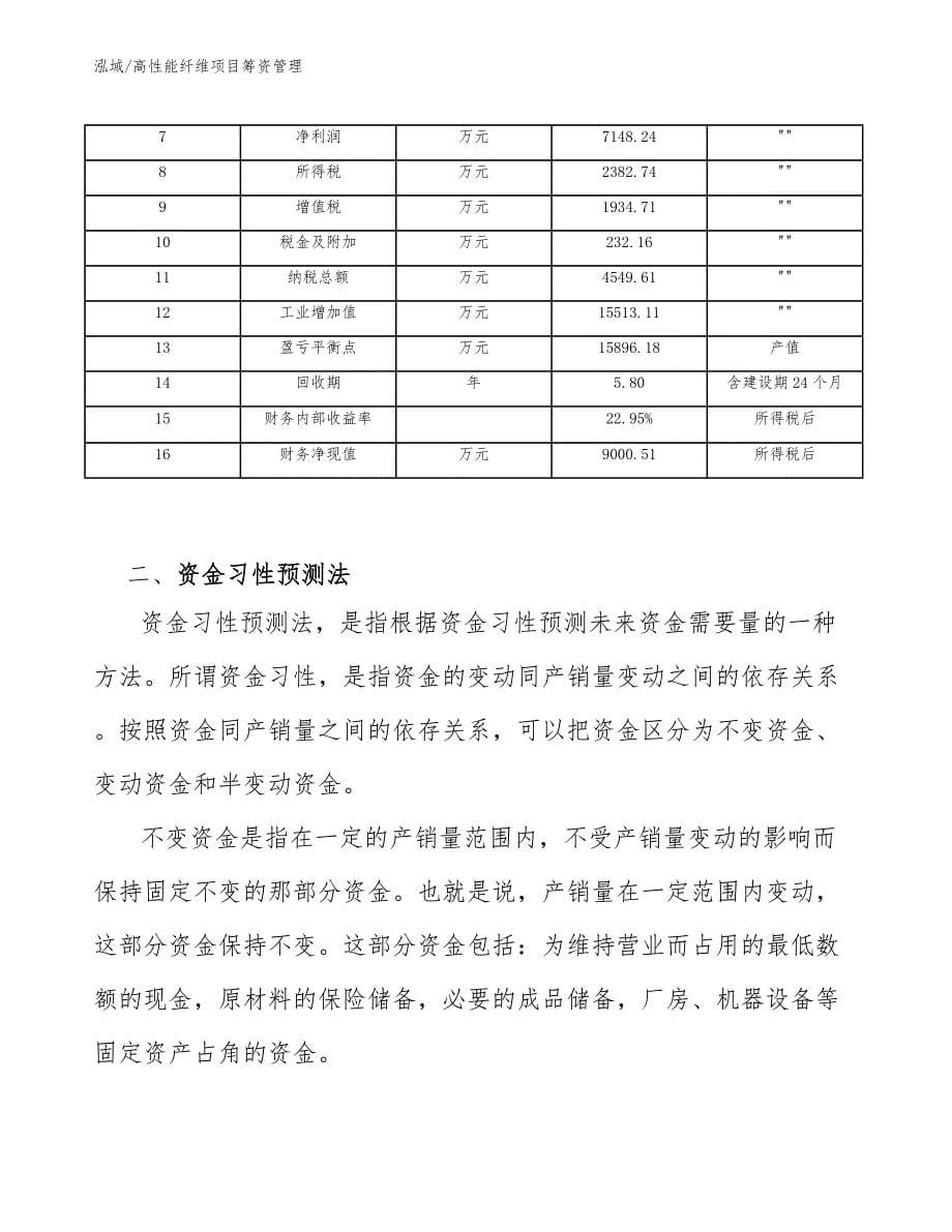 高性能纤维项目筹资管理（参考）_第5页