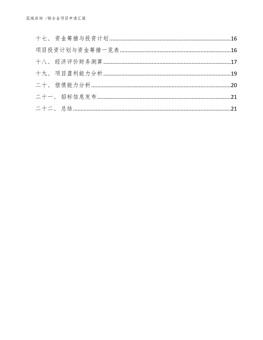 镁合金项目申请汇报（模板）_第2页