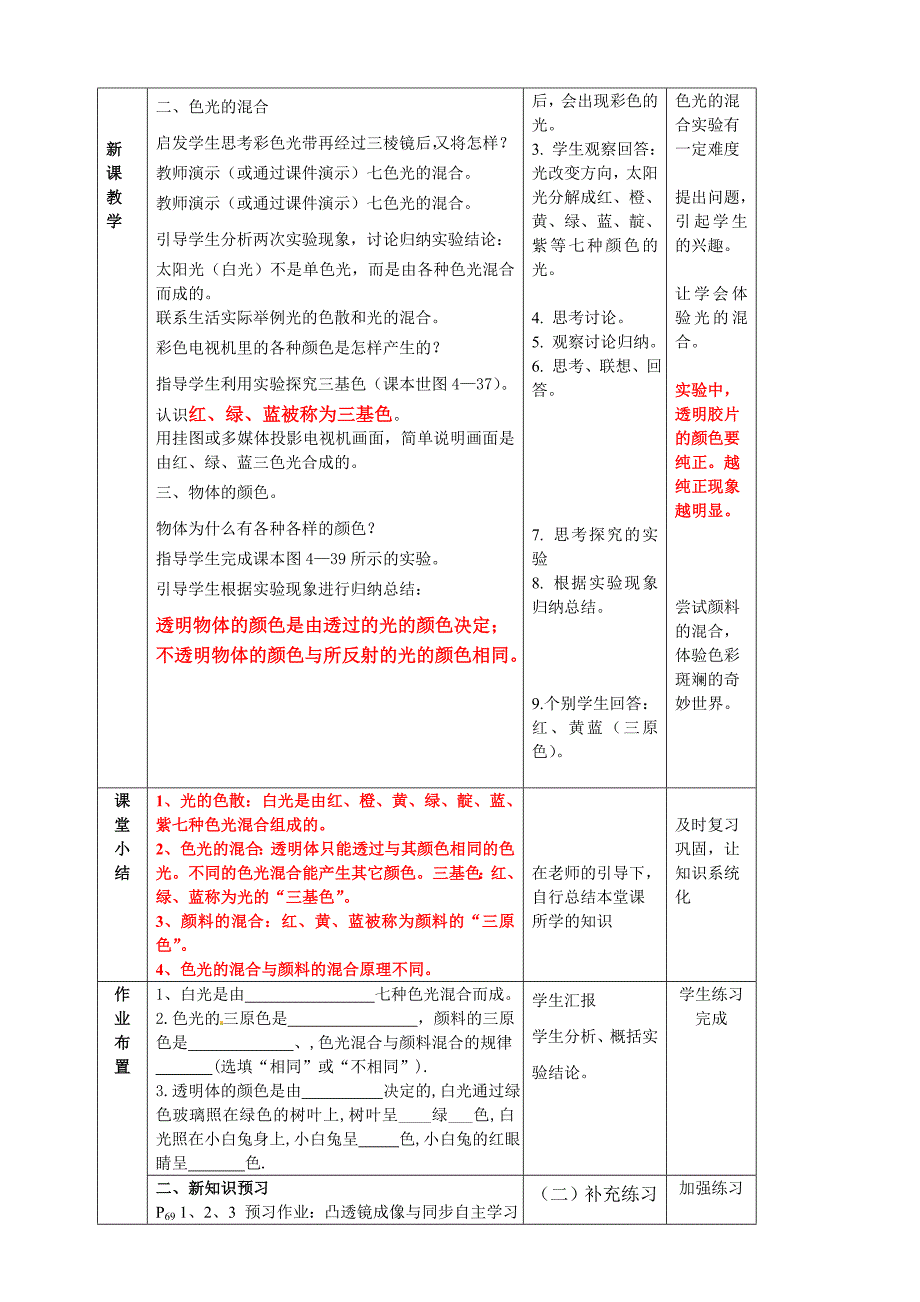 [沪科版 ]八年级物理4.4 光的色散教案_第2页