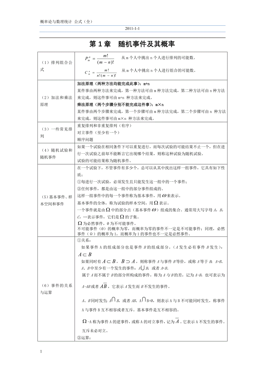 概率论与数理统计公式整理超全版_第1页