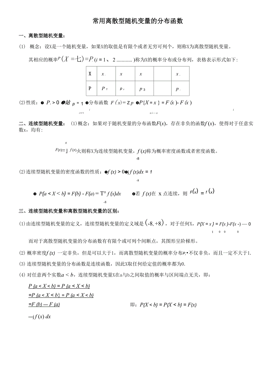 常用离散型和连续型随机变量_第1页