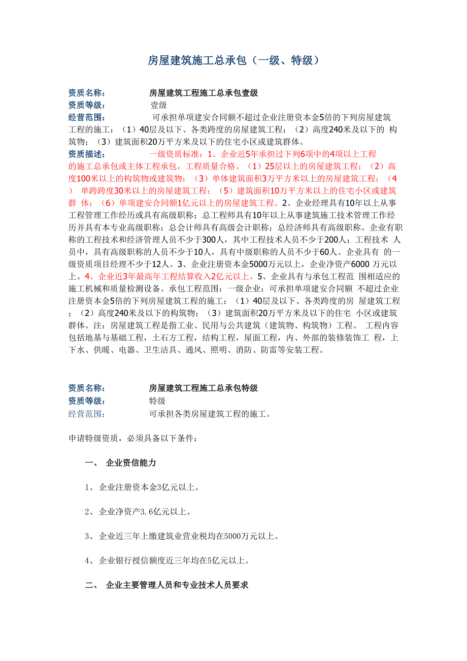 建筑工程单位资质内容汇总_第1页