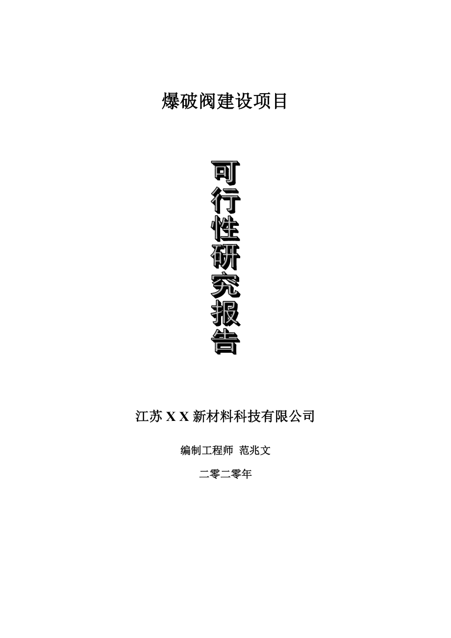 爆破阀建设项目可行性研究报告-可修改模板案例.doc_第1页