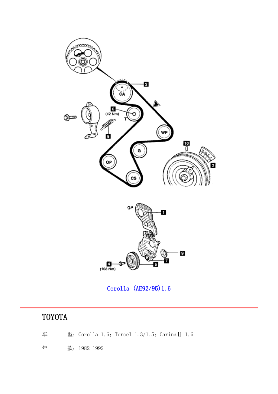 进口轿车正时皮带调整及正时图／丰田_第3页