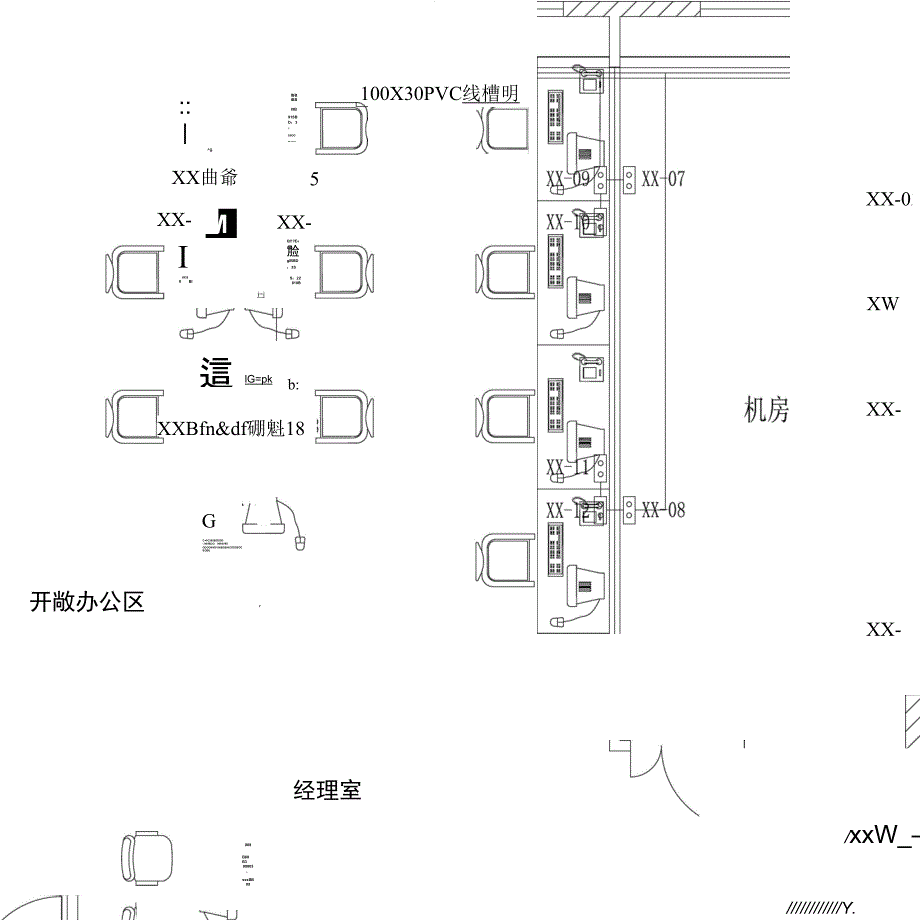 办公室装修装饰强电弱电平面图CAD_第4页