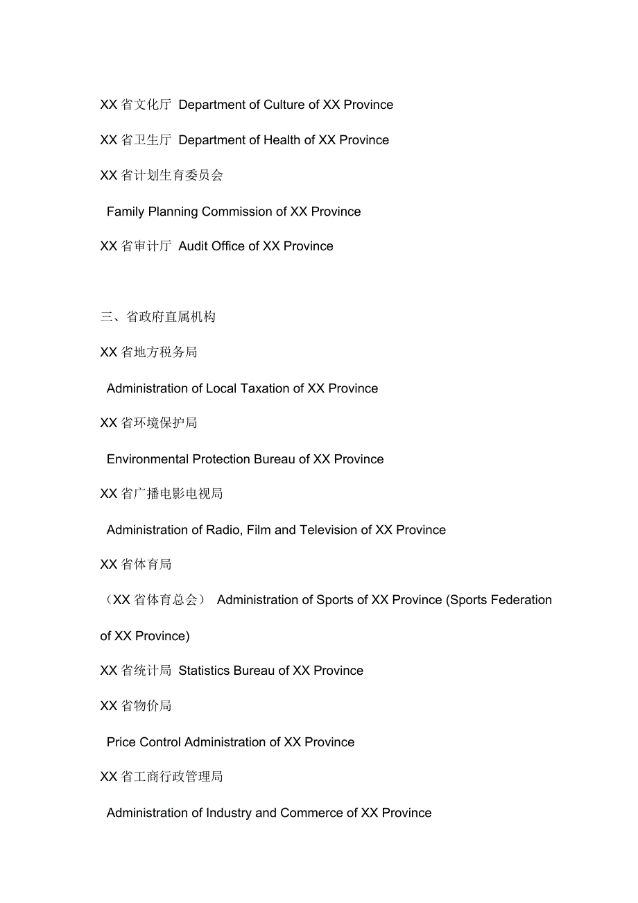 中国政府机构名称的英文翻译_第3页