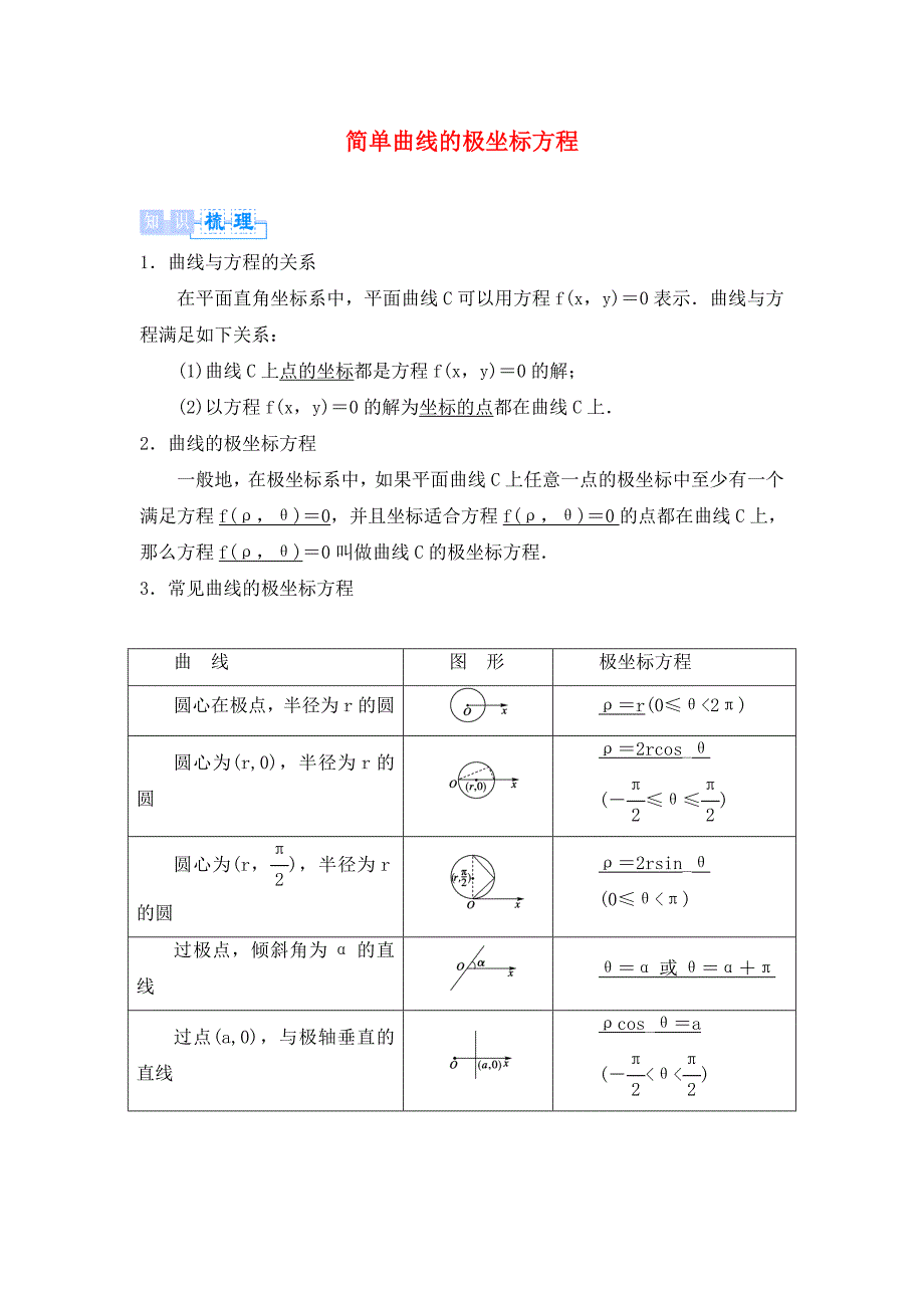 高中数学第一章坐标系1.2简单曲线的极坐标方程素材北师大版选修44通用_第1页