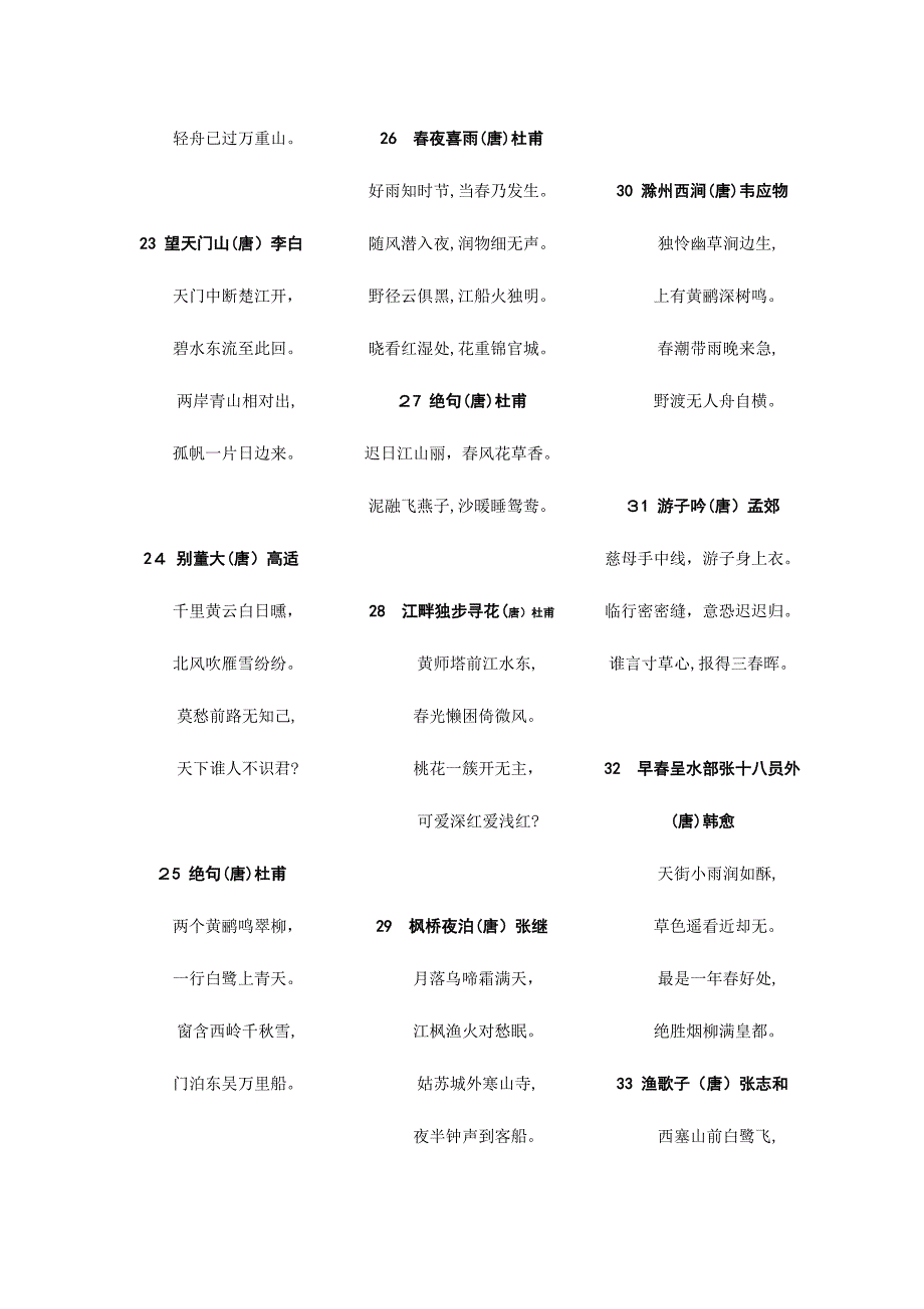 2023年最新版小学生必背古诗首_第3页