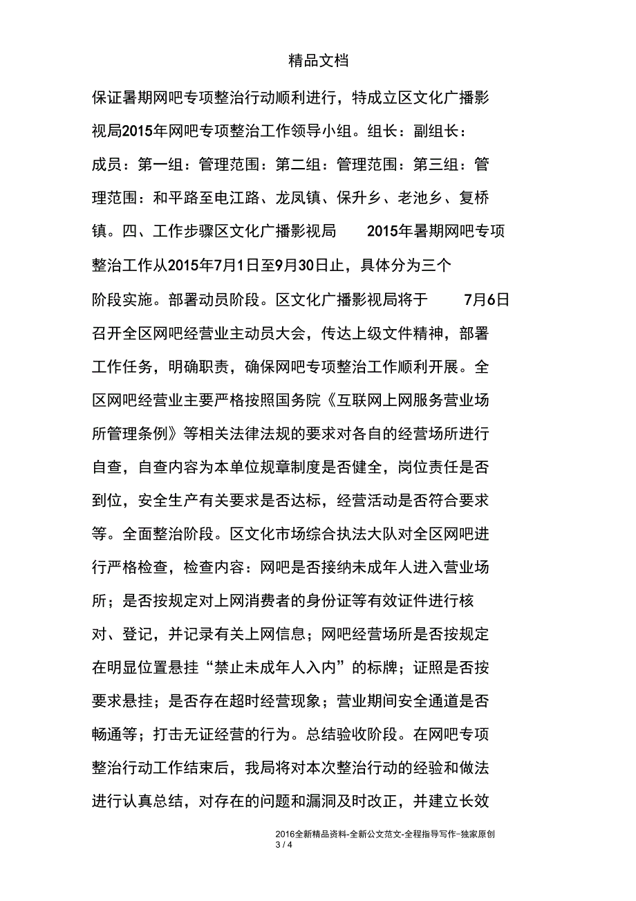 2015年暑期网吧专项整治方案_第3页