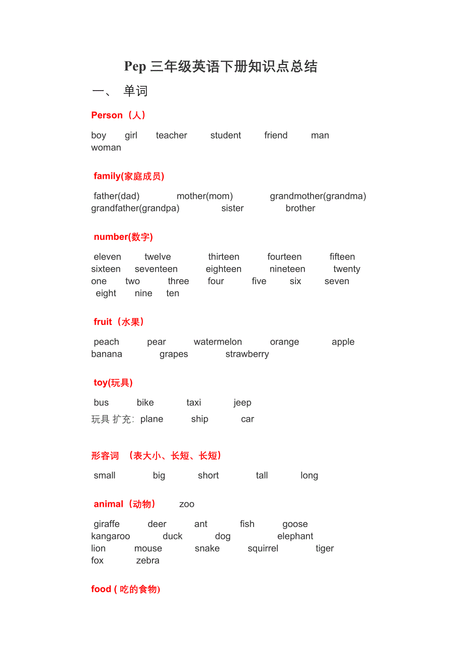 pep小学三年级英语知识点汇总_第2页