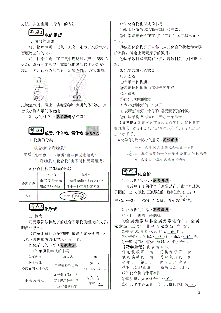 2015中考复习化学4第四单元_第2页