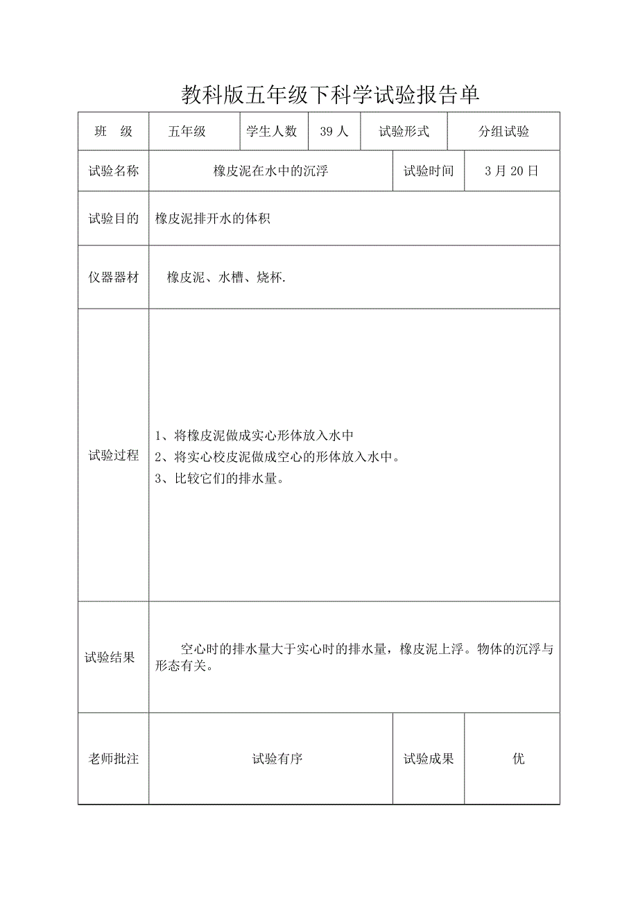 新教科版五年级下科学全册实验报告_第2页