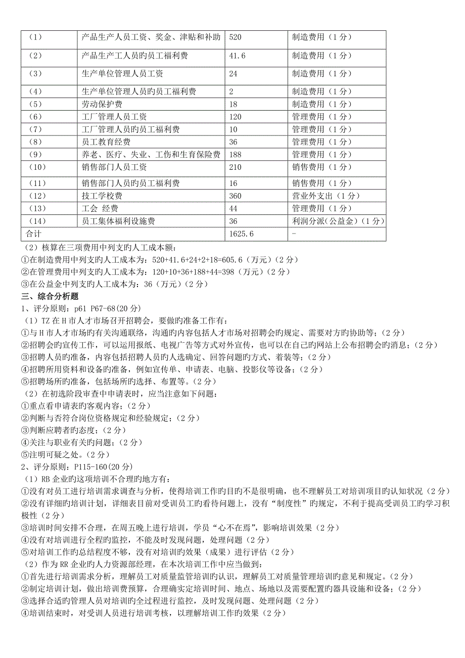 2023年三级助理人力资源管理师考试操作技能试题及答案_第4页