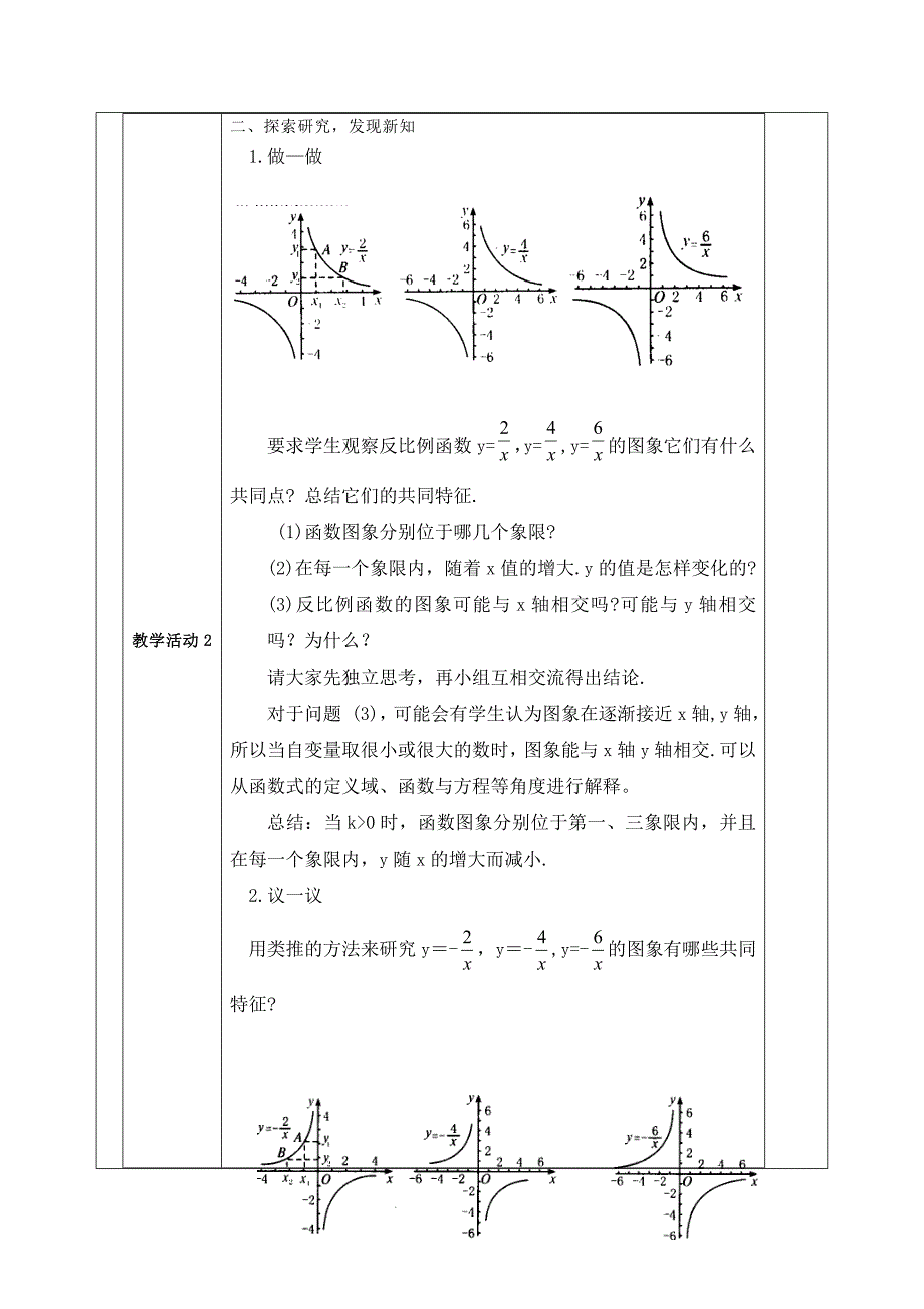 反比例函数教学设计方案.doc_第2页