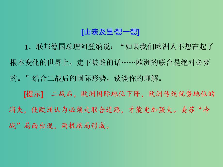 高考历史一轮复习 第三课时 世界多极化趋势的出现和加强课件 新人教版必修1.ppt_第4页