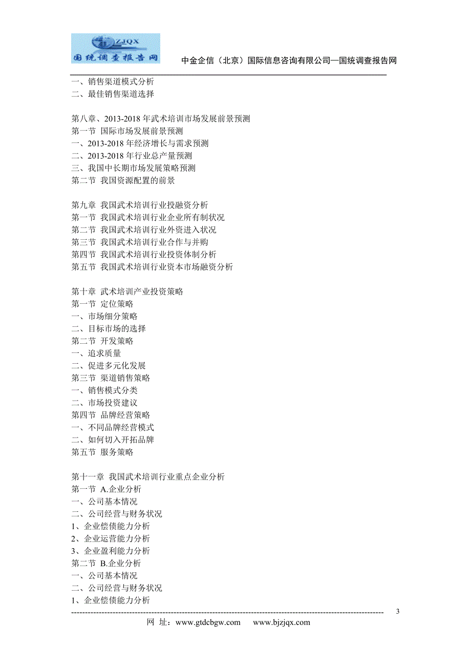 2013中国武术培训行业研究及投资前景预测报告_第3页