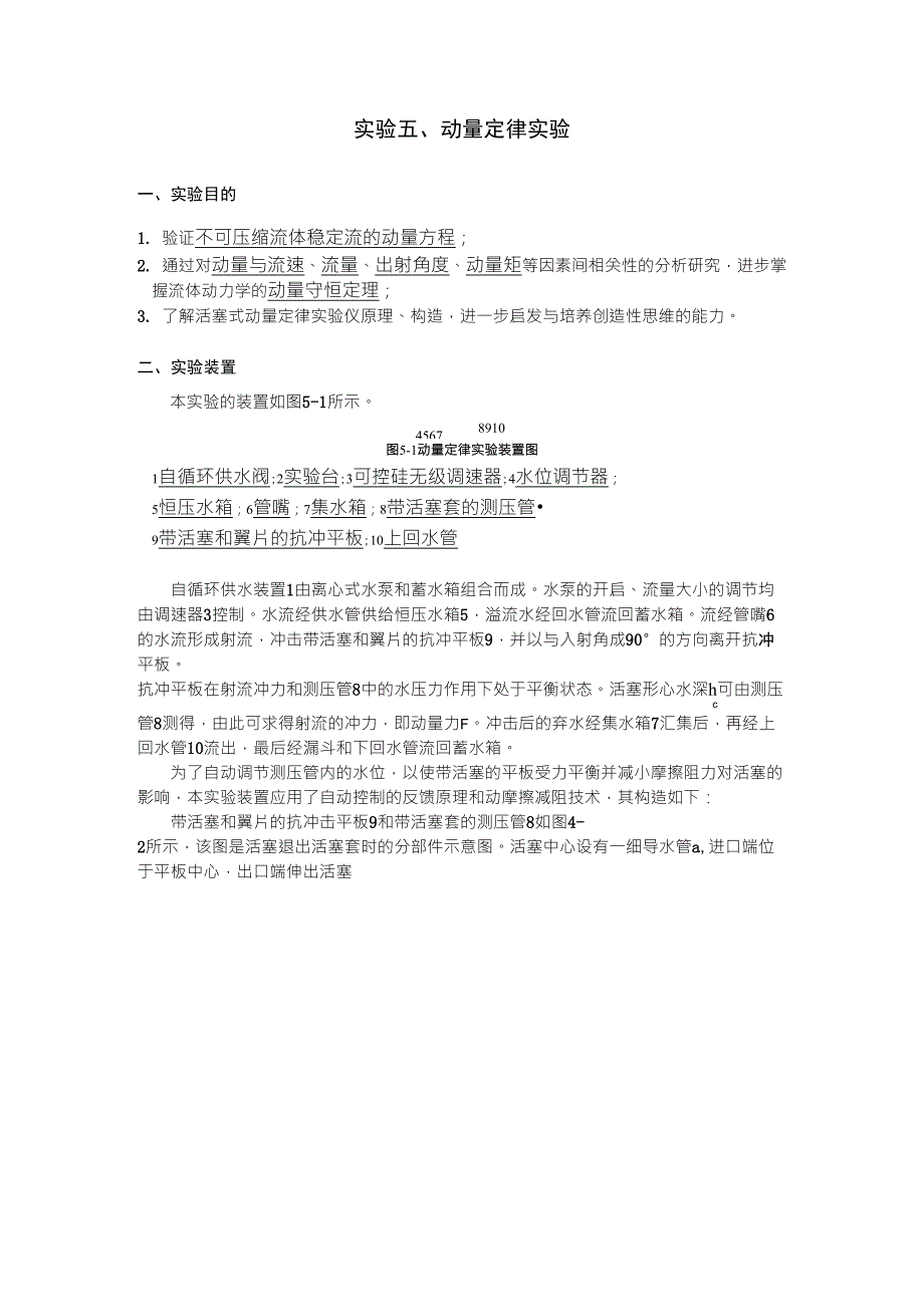 动量定律中国石油大学华东流体力学实验报告_第1页