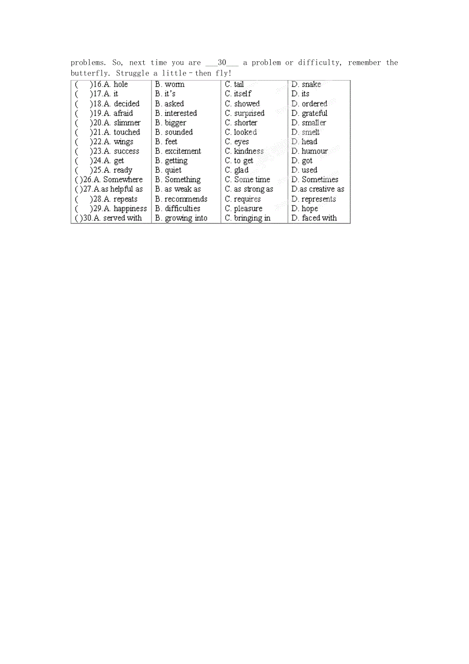 江苏省姜堰市蒋垛中学九年级英语上册9AUnit2Colour练习2无答案牛津版_第4页