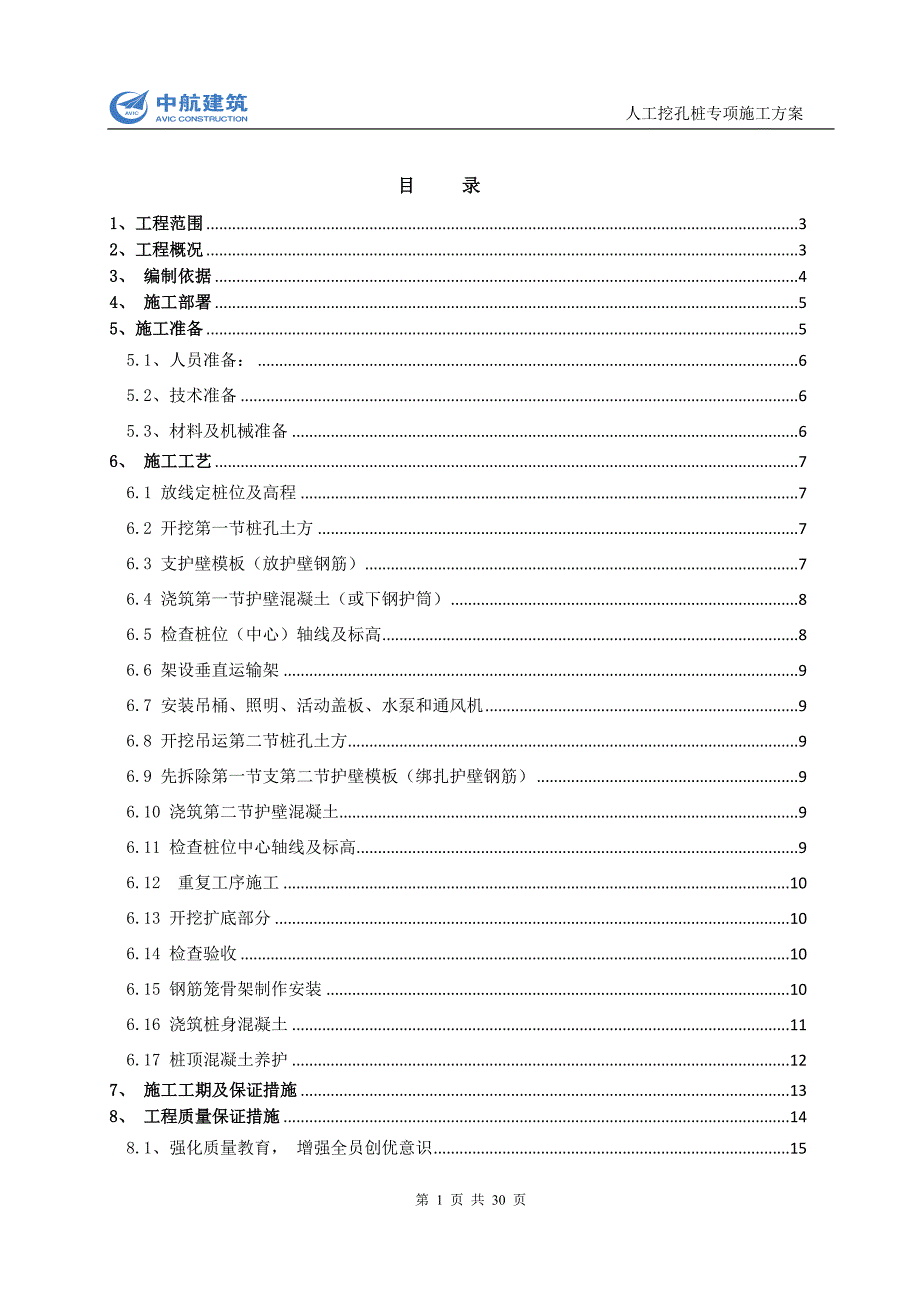 人工挖孔桩施工方案 3_第1页