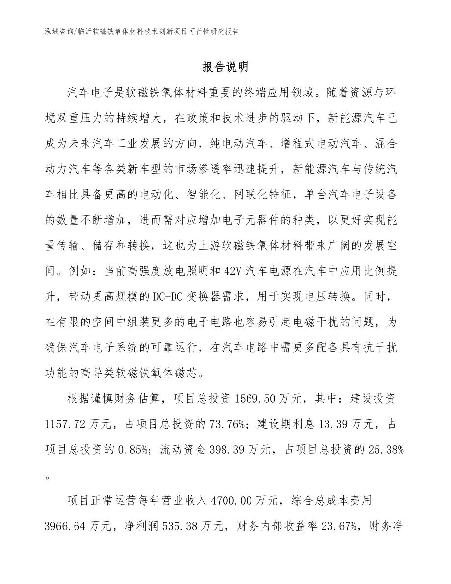 临沂软磁铁氧体材料技术创新项目可行性研究报告（模板范本）_第2页